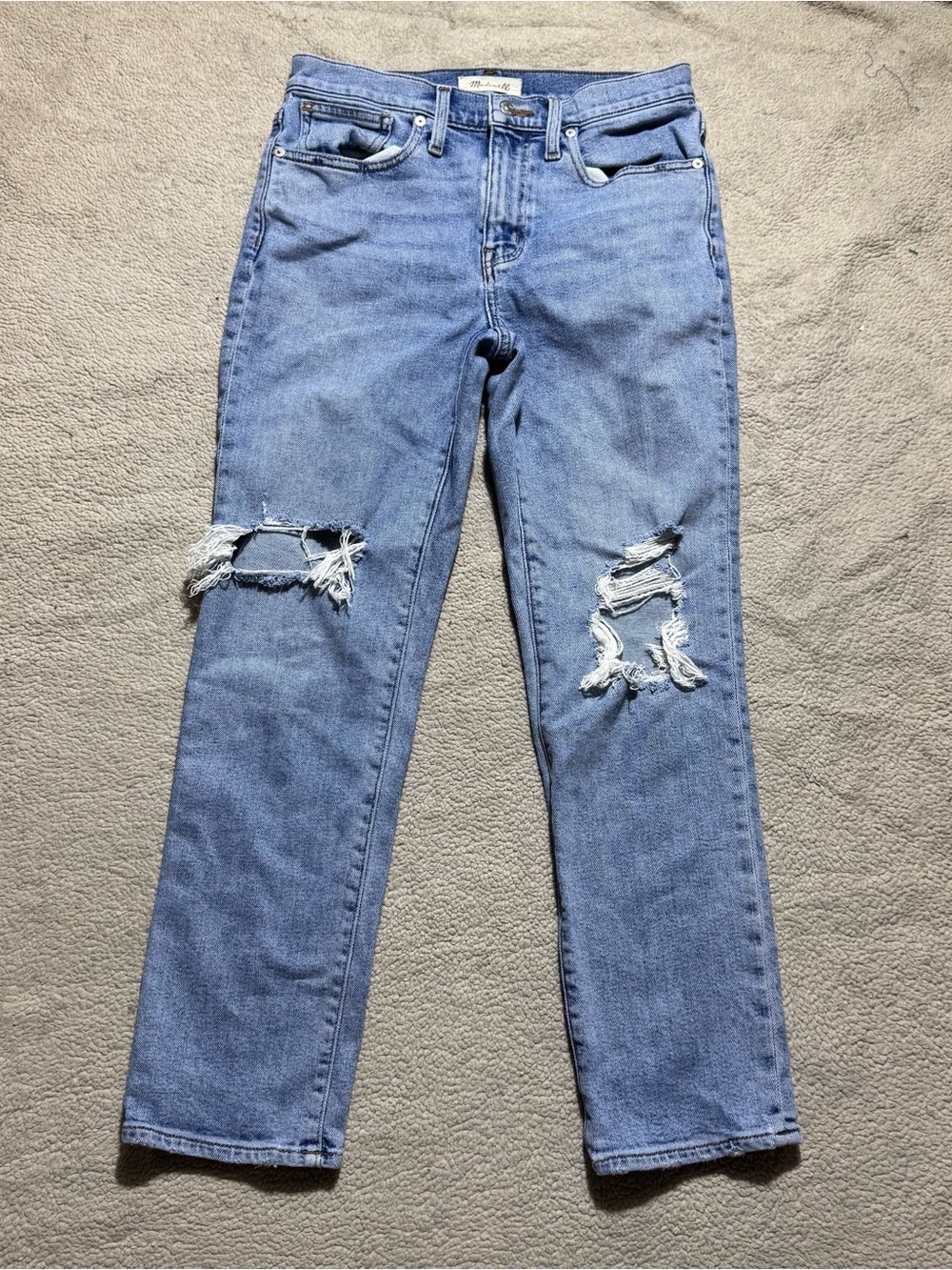 Madewell Jeans Womens 25 Petite‎ Roadtripper Slim Boy Jeans Distressed 28x26.5